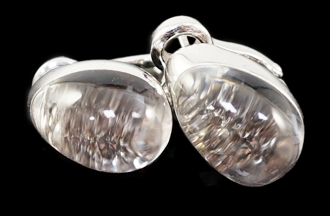 A modern pair of Cartier 18ct white gold and rock crystal set Myst earrings